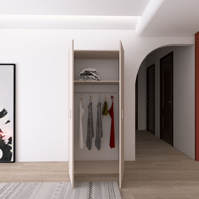 Dulap cu Bara Haine si un raft, H200 x A50 x L80cm, Pal 18mm, Culoare Casmir [3]