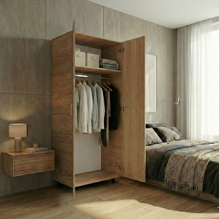 Dulap cu bara haine , Sonoma , 200x50x80 ,Balamale soft close, Pal 18 mm [2]