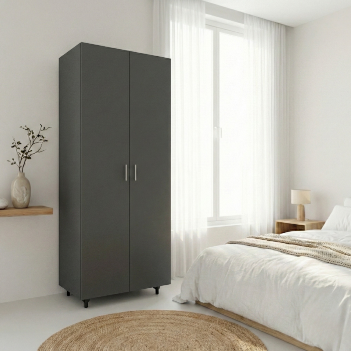 Dulap cu rafturi, Gri Antracit, 200x40x80 ,Balamale soft close, Pal 18 mm [2]