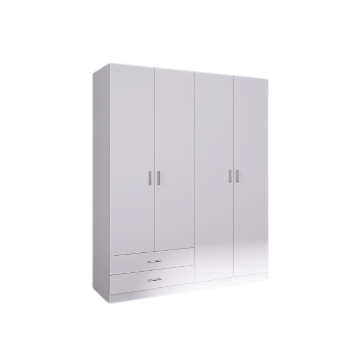 Dulap Haine 4 Usi si 2 Sertare, H200 x A50 L160cm,  Culoare Alb, Material Pal 18mm [4]