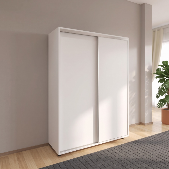 Dulap usi Culisante cu Rafturi, H200 x A60 x L120 cm, Pal 18mm, Culoare ALB [2]