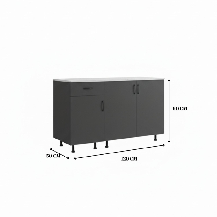 Masca baie cu sertare , Gri antracit , 120x50x90 [3]