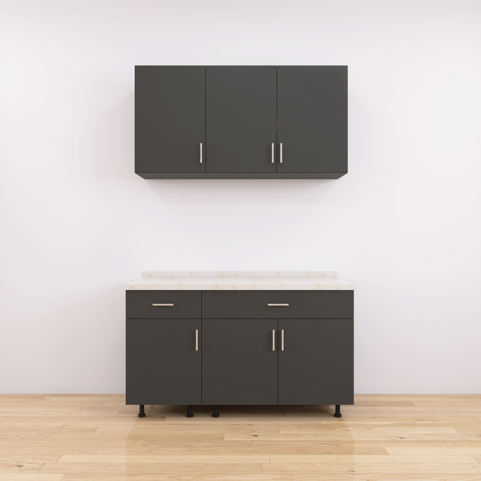 Set Bucatarie Modulara 120 cm, Culoarea Gri Antracit, Pal 18mm, Blat Termorezistent [3]