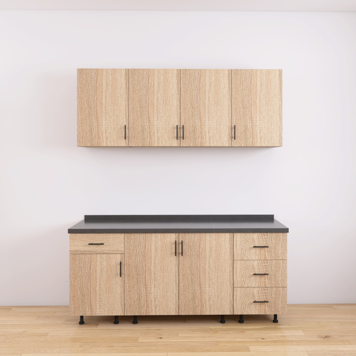 Set Bucatarie Modulara 160 cm, Culoarea STEJAR SONOMA , Pal 18mm, Blat Termorezistent [2]