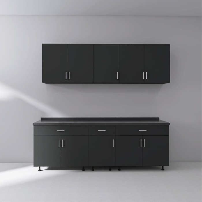 Set Bucatarie Modulara 200 cm, Culoarea GRI ANTRACIT, Pal 18mm, Blat Termorezistent [4]