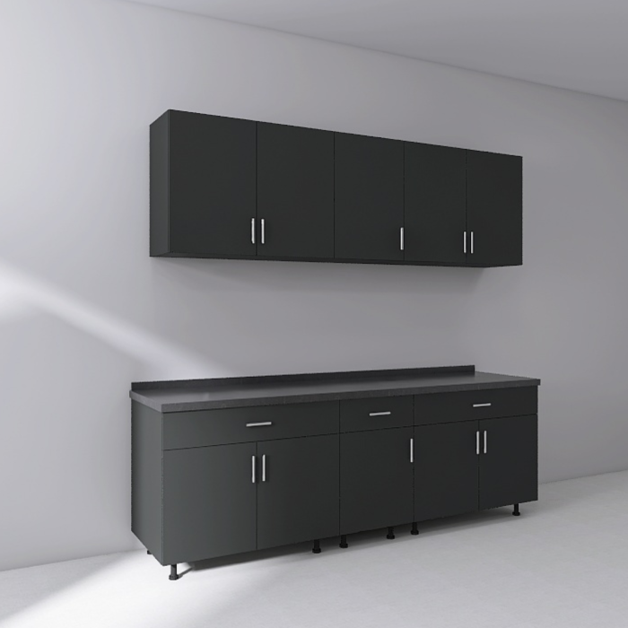 Set Bucatarie Modulara 200 cm, Culoarea GRI ANTRACIT, Pal 18mm, Blat Termorezistent [3]