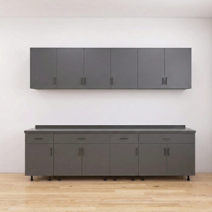 Set Bucatarie Modulara 240 cm, Culoarea GRI ANTRACIT , Pal 18mm, Blat Termorezistent [2]