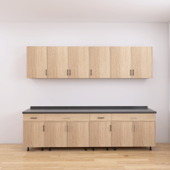 Set Bucatarie Modulara 240 cm, Culoarea STEJAR SONOMA , Pal 18mm, Blat Termorezistent [2]