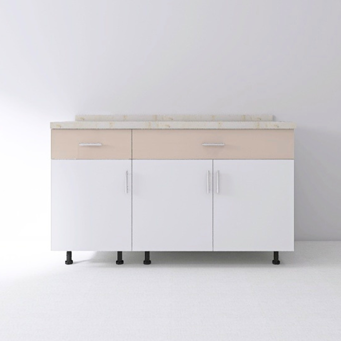 Set Corp Inferior Bucatarie 120cm, Culoarea ALB- CASMIR, Pal 18mm, Blat Termorezistent [5]