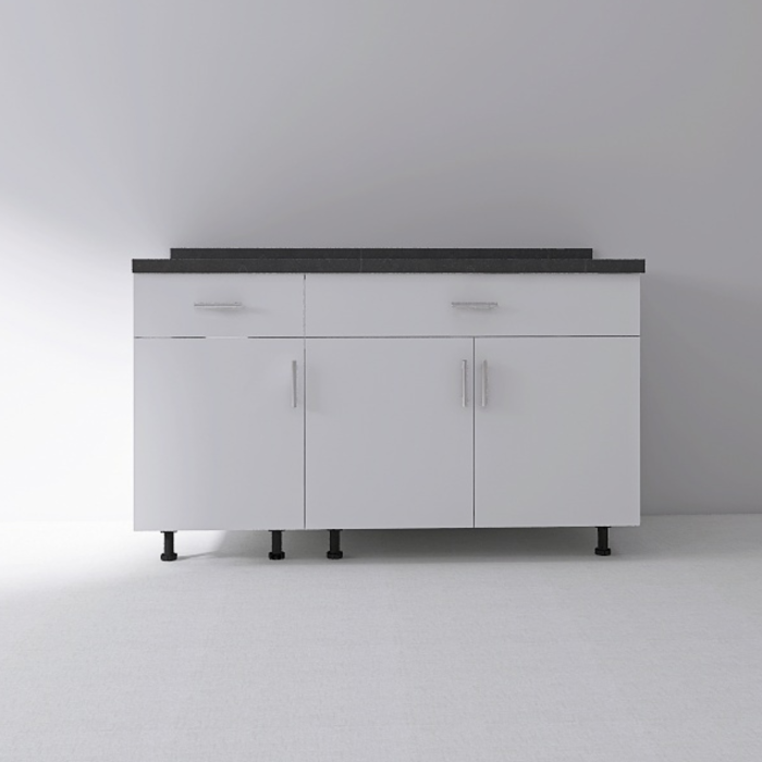 Set Corp Inferior Bucatarie 120cm, Culoarea ALB, Pal 18mm, Blat Termorezistent [2]