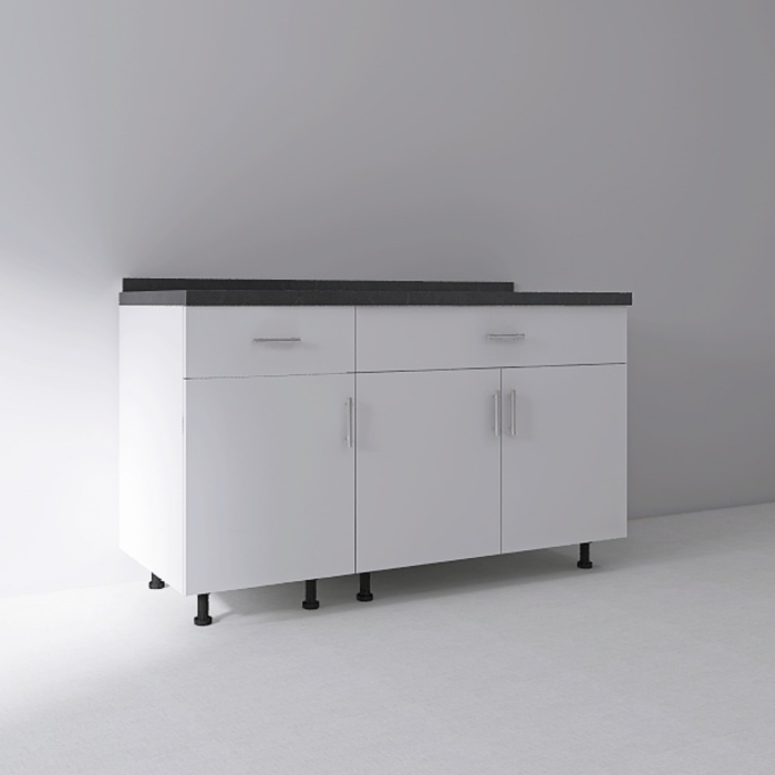 Set Corp Inferior Bucatarie 120cm, Culoarea ALB, Pal 18mm, Blat Termorezistent [3]