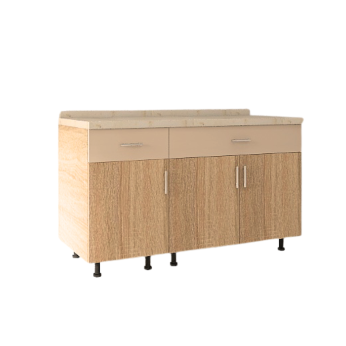 Set Corp Inferior Bucatarie 120cm, Culoarea SONOMA - CASMIR, Pal 18mm, Blat Termorezistent [4]