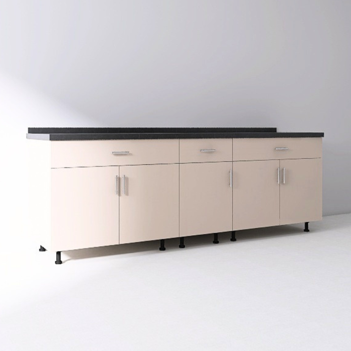 Set Corp Inferior Bucatarie 200 cm, Culoarea CASMIR, Pal 18mm, Blat Termorezistent [3]