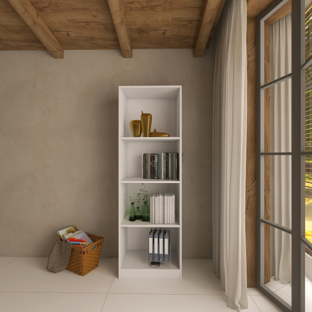 Biblioteci - Biblioteca living , 150x30x80 , Alb , pal 18 mm