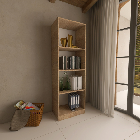 Biblioteci - Biblioteca living , 150x30x80 , Sonoma , pal 18 mm