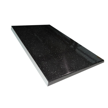 Blaturi Bucatarie - Blat Bucatarie Termorezistent L140 x A60 cm, Culoare Negru, Grosime 2,8 cm