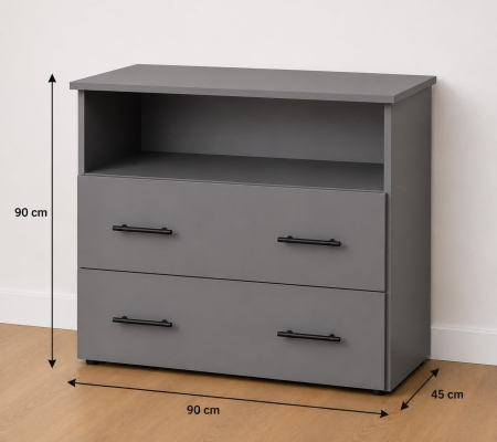 Comoda Gri Antracit, Dimensiuni H90 x A45 x L90, Pal 18mm [2]