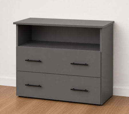 COMODE - Comoda Gri Antracit, Dimensiuni H90 x A45 x L90, Pal 18mm