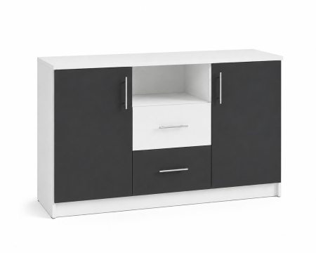 Comoda SARA, Culoare Gri Antracit-Alb, H90 x A45 x L120 [1]
