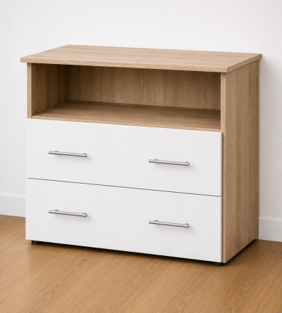 COMODE - Comoda Sonoma -  Alb, H90 x A50 x L90, Pal 18mm