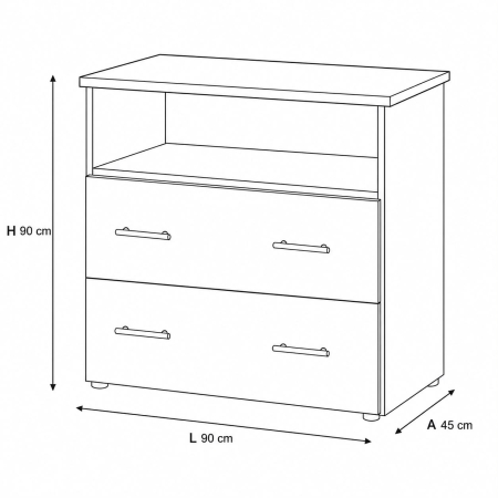 Comoda Sonoma -  Alb, H90 x A50 x L90, Pal 18mm [2]