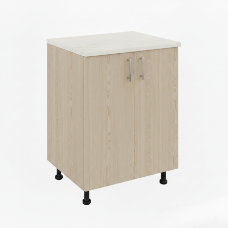 Corpuri Bucatarie - Corp Inferior Bucatarie PAL 18 mm, H90 x A50 x L60 cm,Culoare Stejar Sonoma, Blat Termorezistent 2,8 cm