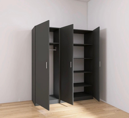 Dormitor Lisa cu Dulap 3 usi 200x120 , Comoda , Pat Tapitat si 2 noptiere [2]