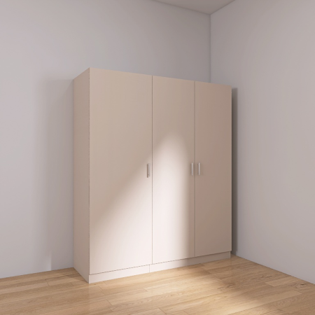 Dulap 3 usi cu rafturi si bara haine, H200 x A50 x L120 cm, Culoare Casmir, Pal 18mm [1]