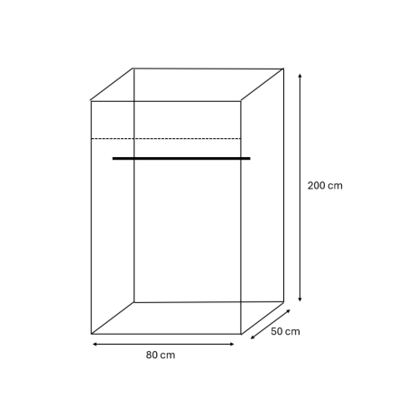 Dulap cu Bara Haine , Culoare Alb, H200 x A50 x L80 ,Balamale soft close, Pal 18 mm [3]