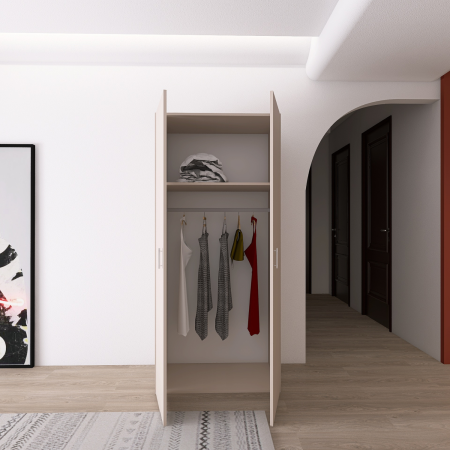 Dulap cu Bara Haine si un raft, H200 x A50 x L80cm, Pal 18mm, Culoare Casmir [2]