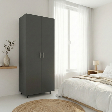 Dulap cu 4 rafturi , Culoare Gri Antracit , H200 x A40 x L80 ,Balamale soft close, PAL 18 mmi Antracit, 200x40x80 ,Balamale soft close, Pal 18 mm [1]