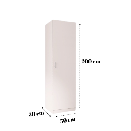 Dulap cu o usa cu bara haine, H200 x A50 x L50 cm, PAL 18 mm, Culoare Casmir [1]