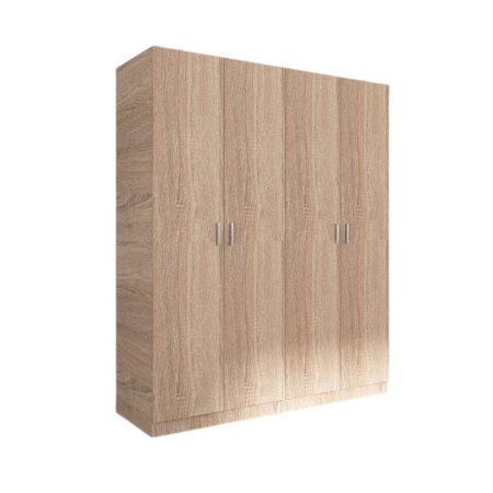Dulap Haine 4 Usi, H200 x A50 L160cm, Culoare Stejar Sonoma, Material Pal 18mm [2]
