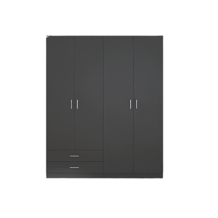 Dulap Haine 4 Usi si 2 Sertare, H200 x A50 L160cm,  Culoare Gri Antracit, Material Pal 18mm [4]