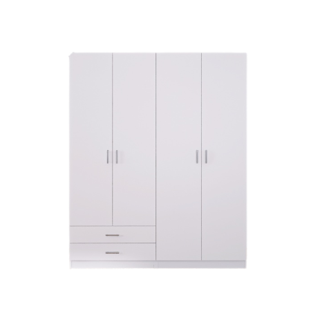 Dulap Haine 4 Usi si 2 Sertare, H200 x A50 L160cm,  Culoare Alb, Material Pal 18mm [4]