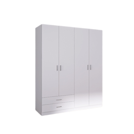 Dulap Haine 4 Usi si 2 Sertare, H200 x A50 L160cm,  Culoare Alb, Material Pal 18mm [3]