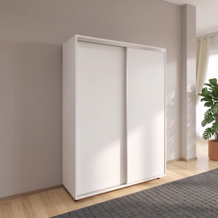 Dulap usi Culisante cu Rafturi, H200 x A60 x L120 cm, Pal 18mm, Culoare ALB [1]