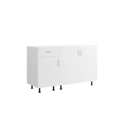 Corp Inferior Bucatarie  cu 3 usi si un sertar, L120 x A50 x H90cm, Culoare Alb, Pal 18mm [1]