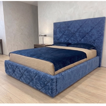 Paturi Tapitate - Pat Tapitat 140 x 200 cm, Culoare Albastru