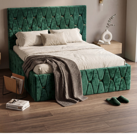 Pat Tapitat 140 x 200 cm, Culoare Verde [3]
