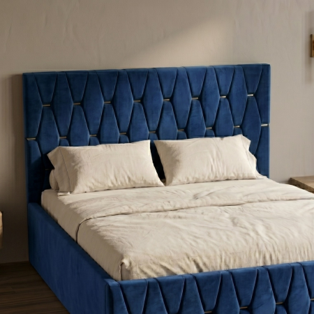 Pat Tapitat 160 x 200 cm, Culoare Albastru [2]