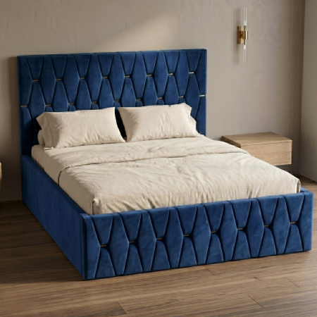 Pat Tapitat 160 x 200 cm, Culoare Albastru [3]