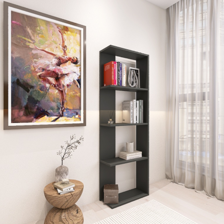 Raft perete, 5 rafturi, antracit, 160x21x40cm [1]