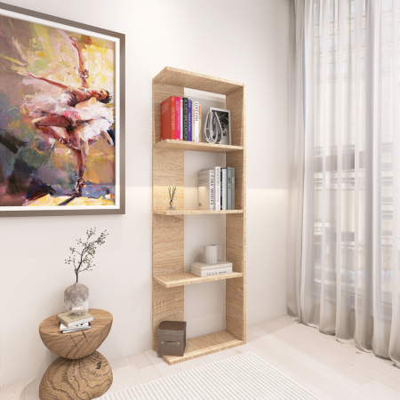 Raft perete, 5 rafturi, sonoma, 160x21x40cm [1]