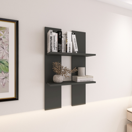 Raft perete, H60xA20xL40cm, culoare Gri Antracit, pal 18mm [1]