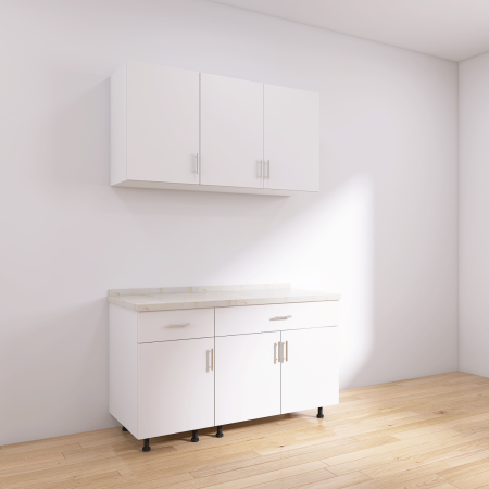 Set Bucatarie Modulara 120 cm, Culoarea Alb, Pal 18mm, Blat Termorezistent [4]
