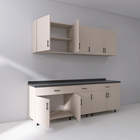 Set Bucatarie Modulara 200 cm, Culoarea CASMIR, Pal 18mm, Blat Termorezistent [1]