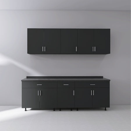 Set Bucatarie Modulara 200 cm, Culoarea GRI ANTRACIT, Pal 18mm, Blat Termorezistent [3]