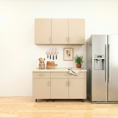 BUCATARII - Set Bucatarie Modulare 100 cm, Culoarea Casmir, Pal 18mm, Blat Termorezistent