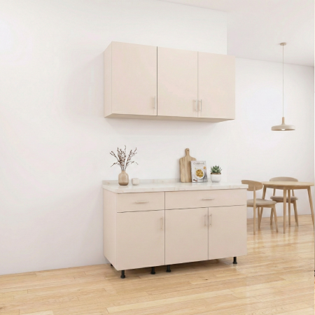 BUCATARII - Set Bucatarie Modulare 120 cm, Culoarea Casmir, Pal 18mm, Blat Termorezistent